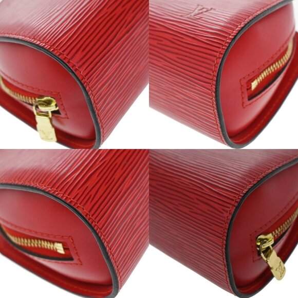 LOUIS VUITTON LV Logo Dauphine PM Pouch Bag Epi Leather Red - Picture 12 of 16